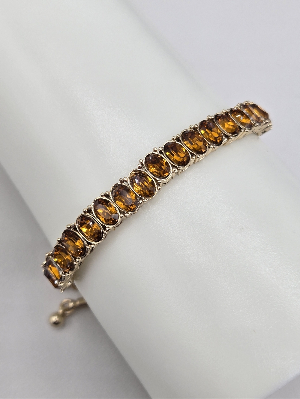 Swarovski Crystal Elements Gold Slide Bracelet Topaz Bridal Prom November